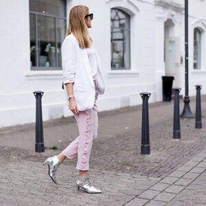 Zara | Pink Frill Trousers